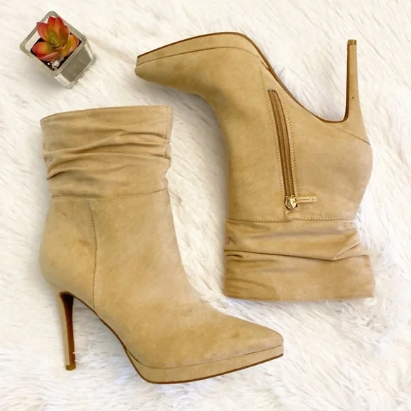 Jessica Simpson | Beige Suede Stiletto Ankle Slouchy Boot women’s 7.5 - Picture 5 of 6